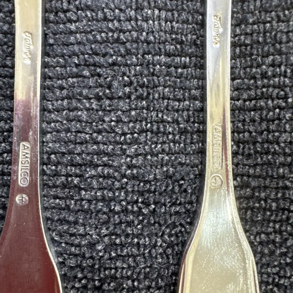 2 AMSILCO World Tableware Coquille Stainless Steel Flatware Teaspoons 6 1/4